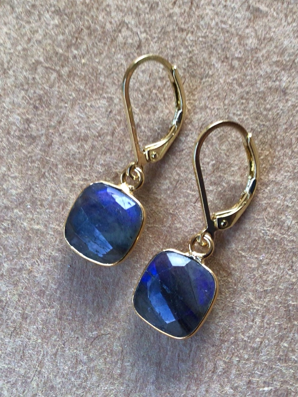 Gold Vermeil Flashy Labradorite Sundance Charm Earrings